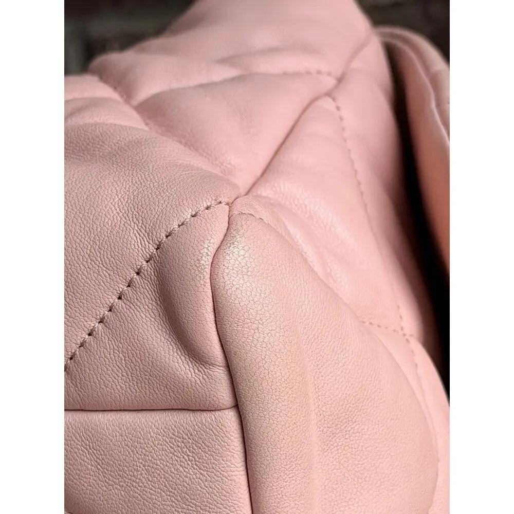 Chanel 19 Flap Bag Quilted Leather Large Light Pink 82937